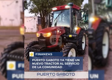 Puerto Gaboto incorporó un nuevo tractor para reforzar los servicios públicos