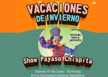 Serodino invita a disfrutar las vacaciones de invierno con cine y el show de Chispita