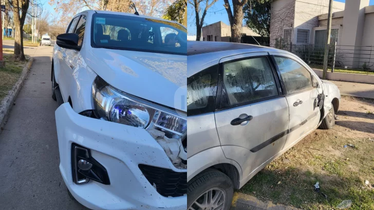 Choque en pleno centro de Totoras dejó una mujer lesionada