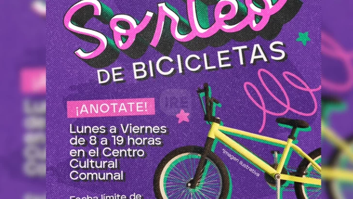 El Gobierno de Timbúes lanzó un sorteo de bicicletas para niños menores de 12 años