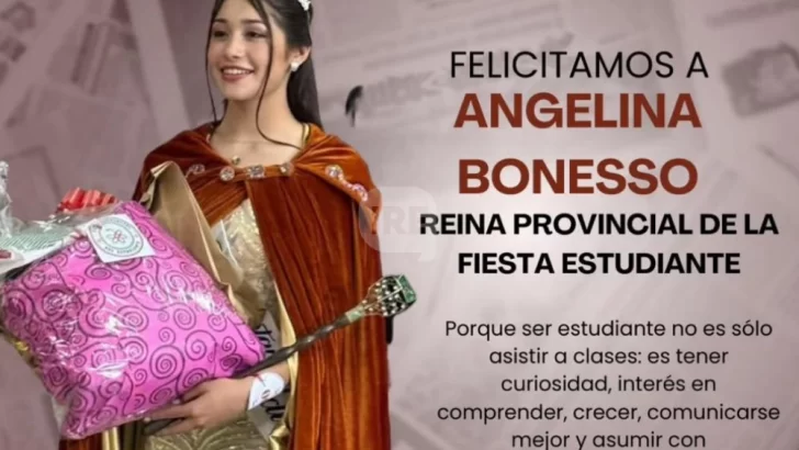 Orgullo de Monje: Angelina Bonesso, Reina Provincial de la Fiesta del Estudiante