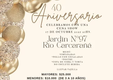 El Jardín Río Carcarañá cumple 40 años y lo celebra con una gran cena show