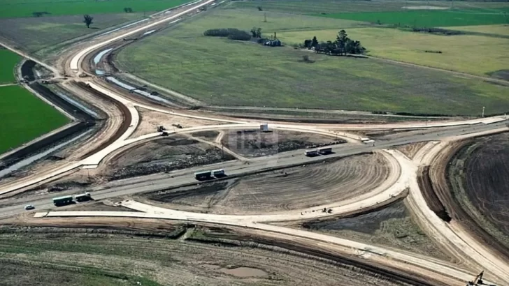 Avanza la construcción de la nueva rotonda en el cruce de la Ruta 91 y el acceso a los puertos