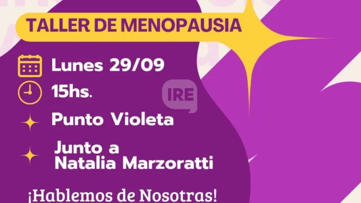 Esta tarde, en el Punto Violeta de Pueblo Andino se llevará a cabo un taller de menopausia