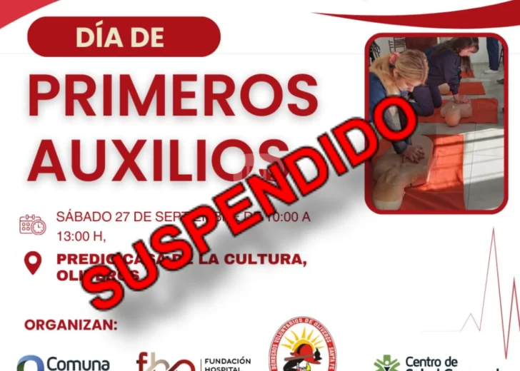 Suspenden por mal clima la jornada del “Día de Primeros Auxilios” en Oliveros