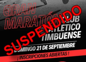 Se reprograma la Maratón “Camino al Centenario” del Club Timbuense por alerta meteorológica
