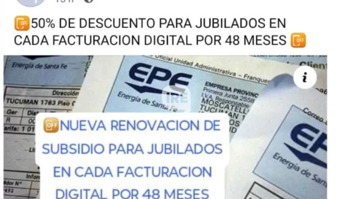 La EPE alerta por nuevas estafas en redes sociales: Ofrecen falsos descuentos del 50% a jubilados