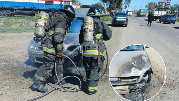 Momentos de tensión en San Lorenzo: Un auto se prendió fuego en plena mañana