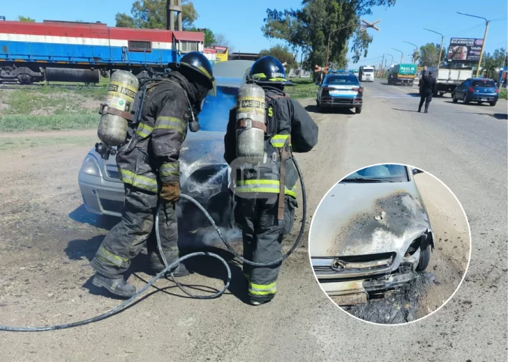 Momentos de tensión en San Lorenzo: Un auto se prendió fuego en plena mañana