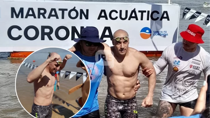 Entre más de 200 nadadores, Bruno Lemaire se subió al podio en la Maratón Acuática Santa Fe–Coronda