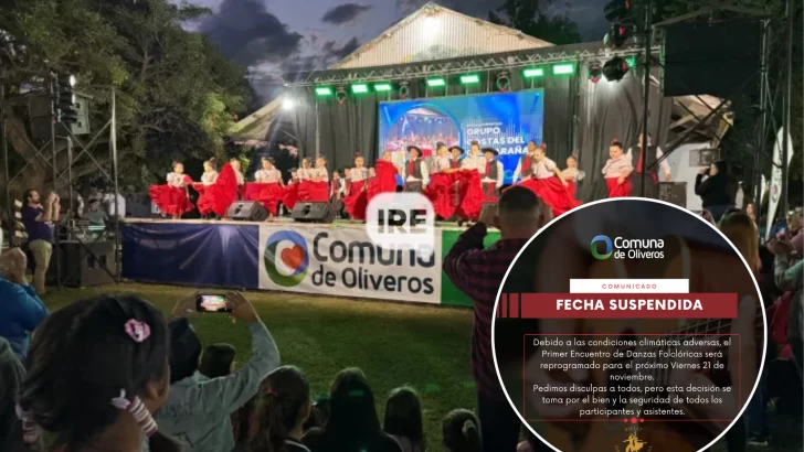 Un compás de pausa: Por la lluvia se reprogramó el primer Encuentro de Danzas Folklóricas en Oliveros
