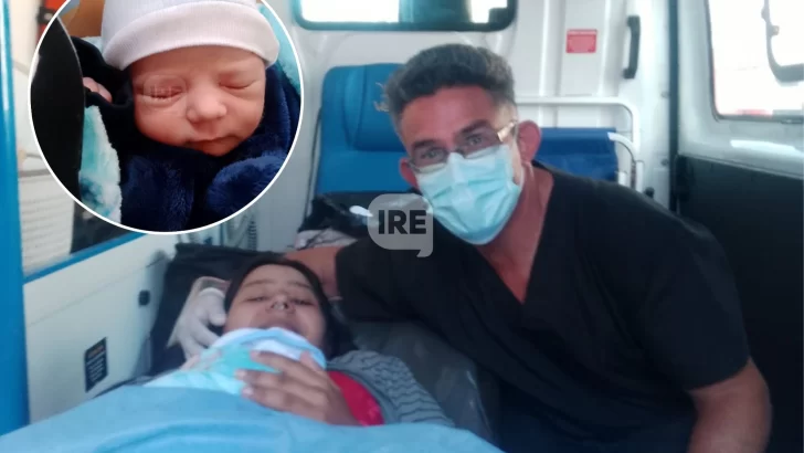 Bienvenido Noah: Una mamá de Gaboto tuvo a su bebé rumbo al hospital en la ambulancia de Oliveros