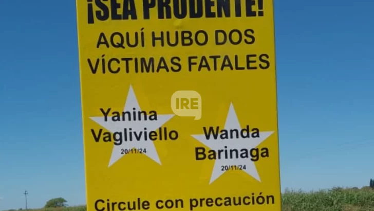 Memoria sobre el asfalto: Pintaron estrellas amarillas por Yanina y Wanda en la Ruta 11