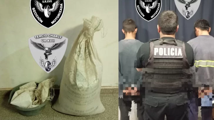 Dos hombres fueron sorprendidos boquilleando un camión en Puerto San Martín