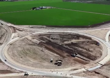 Avanza la construcción de la nueva rotonda en el cruce de la Ruta 91 hacia la zona portuaria de Timbúes