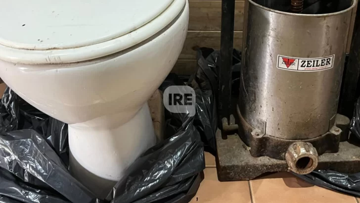 San Lorenzo: Detuvieron a dos hombres que escapaban con un inodoro y una prensa choricera robados de un bar