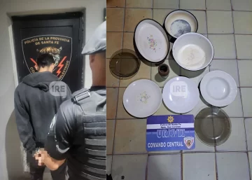 Detuvieron a un hombre en San Lorenzo con una mochila con platos y fuentes que no eran suyos