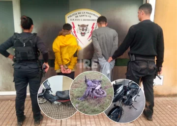 Persecución en Capitán Bermúdez: Dos detenidos y motos robadas recuperadas Persecución en Capitán Bermúdez: Dos detenidos y motos robadas recuperadas